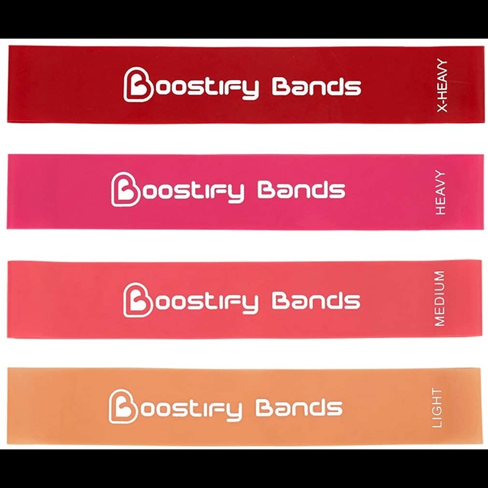Boostify Bands | Premium Matte Resistance Bands | Peach Set of 4 w Carrying Bag
